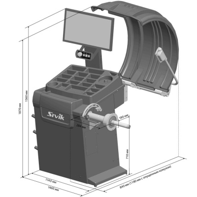SIVIK GALAXY PLUS СБМП-60/3D Л Балансировочный станок, синий